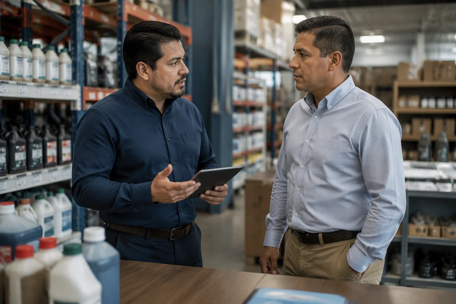 Operación de distribución B2B en un almacén