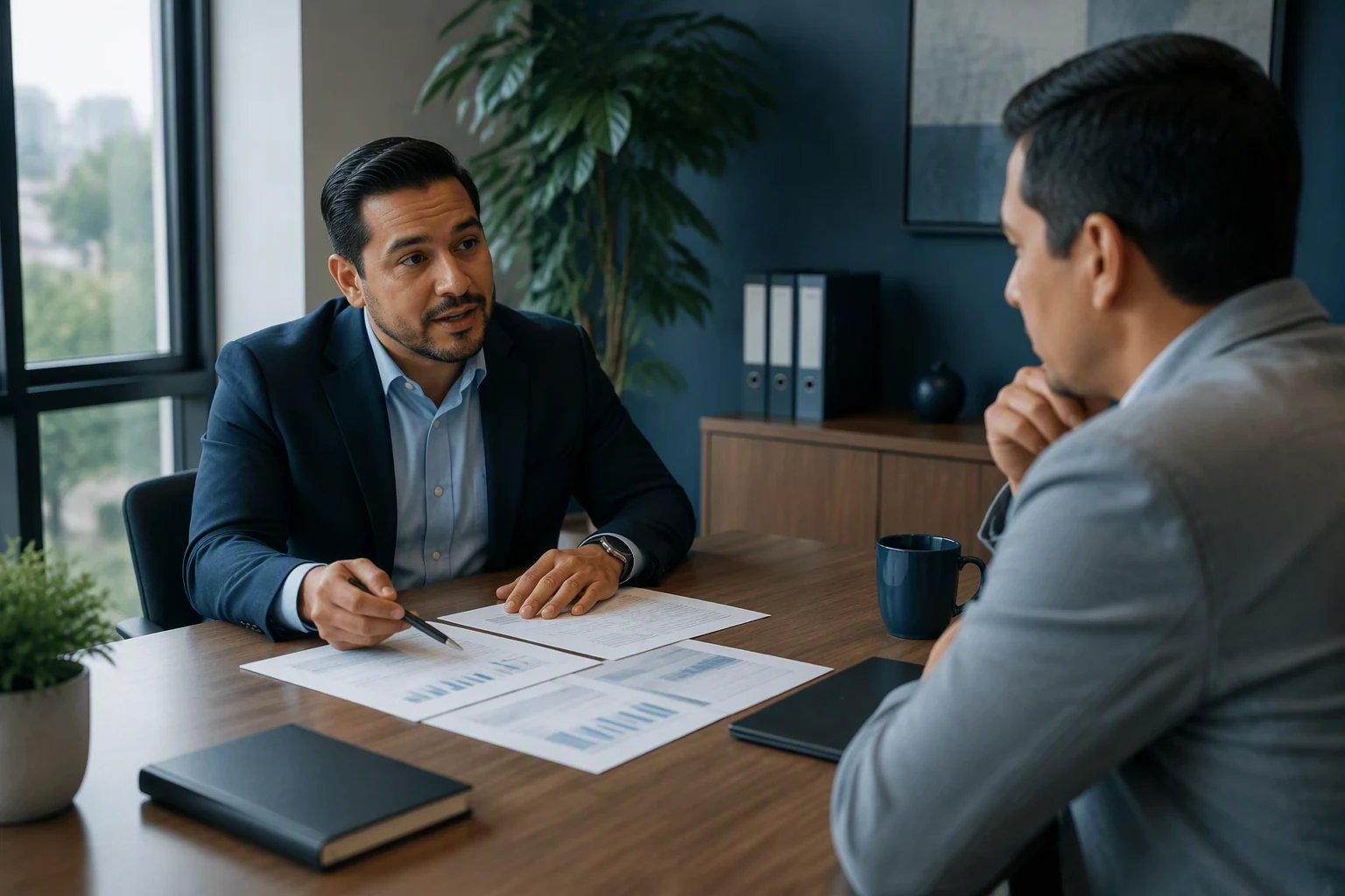 Reunión de servicios profesionales con un cliente